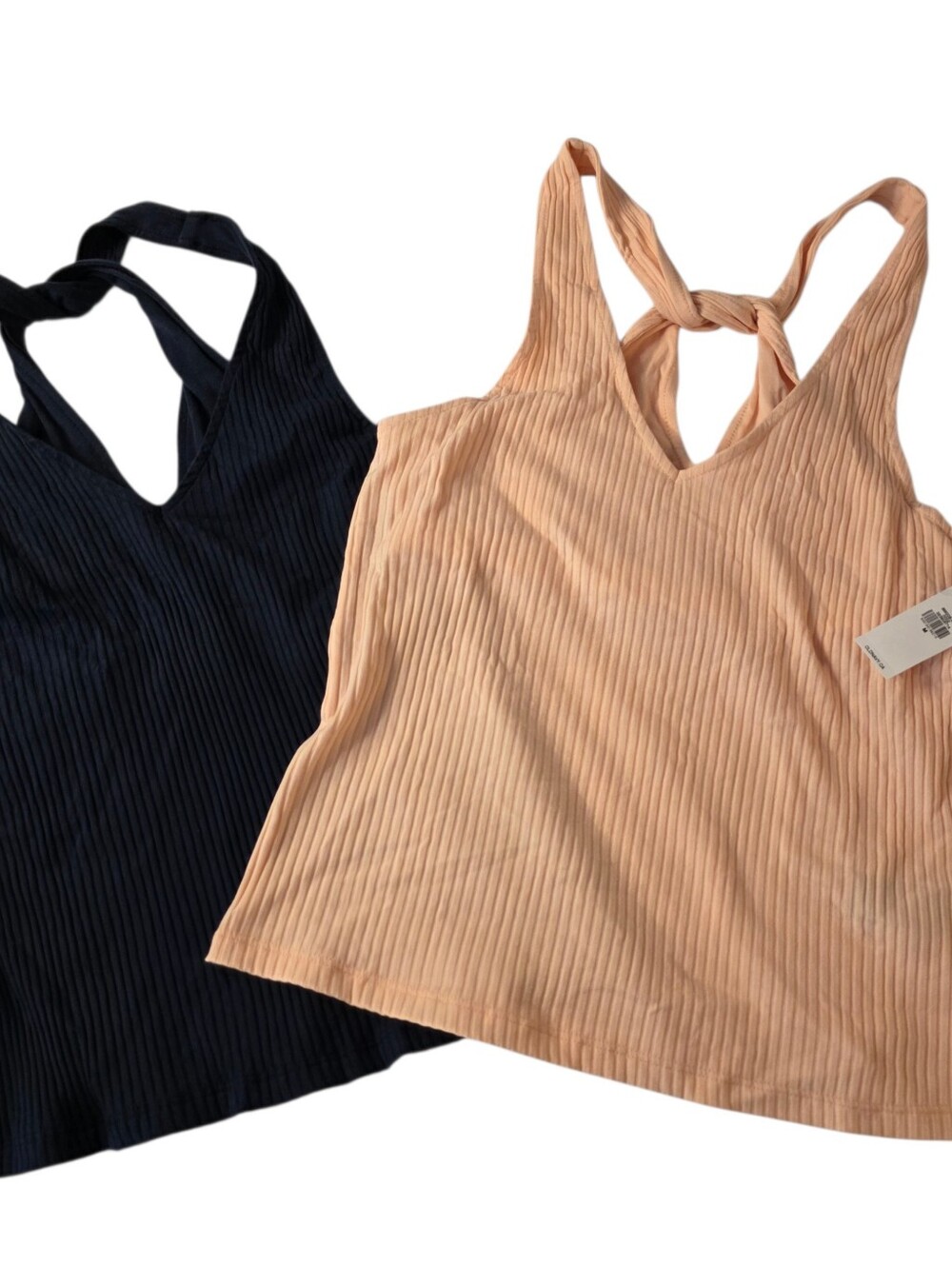 **Old Navy Ribbed Twist Back Tank Tops Set of 2 Size Medium**